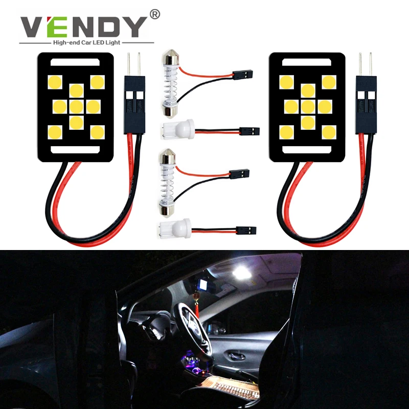 

2pcs LED Panel Light T10 W5W 168 Festoon 28mm 31mm 36mm 39mm 41mm C5W C10W Car Interior Map Dome Trunk Door Canbus Bulb Lamp 12V