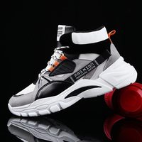 Hightop Summer Men's Sport Shoes Man Running Shoes Men Sports Shoes for Men High Top Sneakers Mens Tennis Shoe Walk Grey D-421