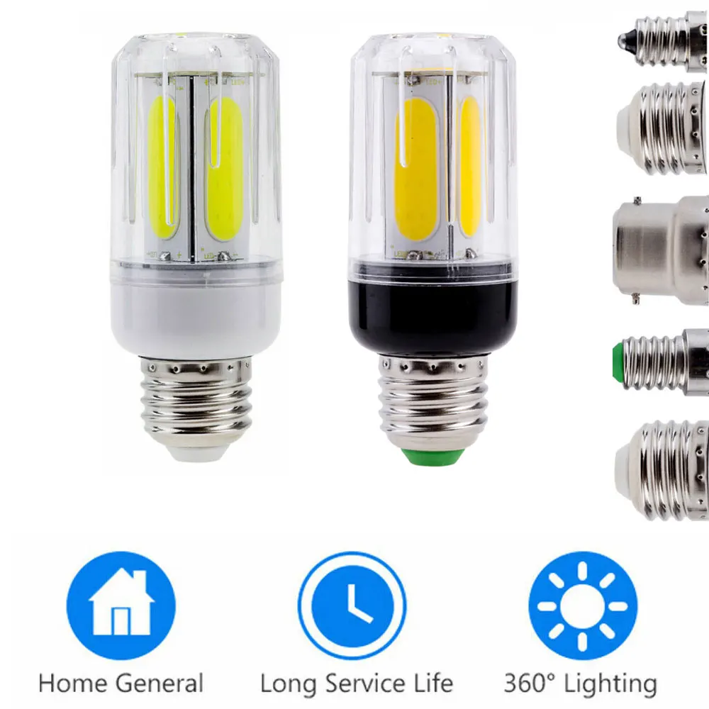 No Flicker Super Bright LED COB Corn Light Bulb Home Table Lamps 360 Lighting 12W 16W E27 E14 E12 E26 B22  AC 85-265V 110V 220V