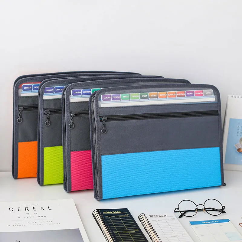 13 Pockets Large Capacity A4 Expanding Wallet File Folders Paper Document Storage Organ Bag Holder School Office Organizer Case