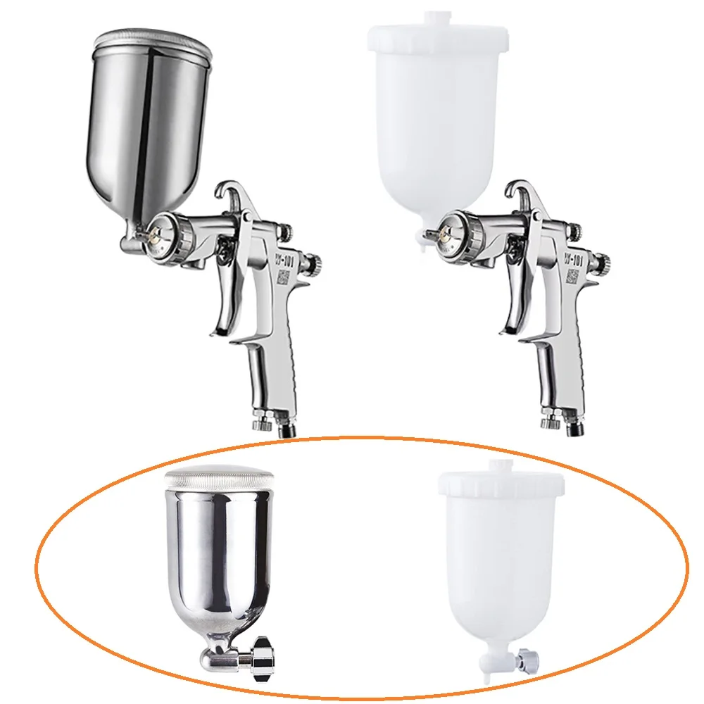 Print Spray Gun Cup Manual Spray Gun 400CC Paint Cup Stainless Steel Pot / Plastic Pot 1/4-19 Inch Thread Connector Suit W101