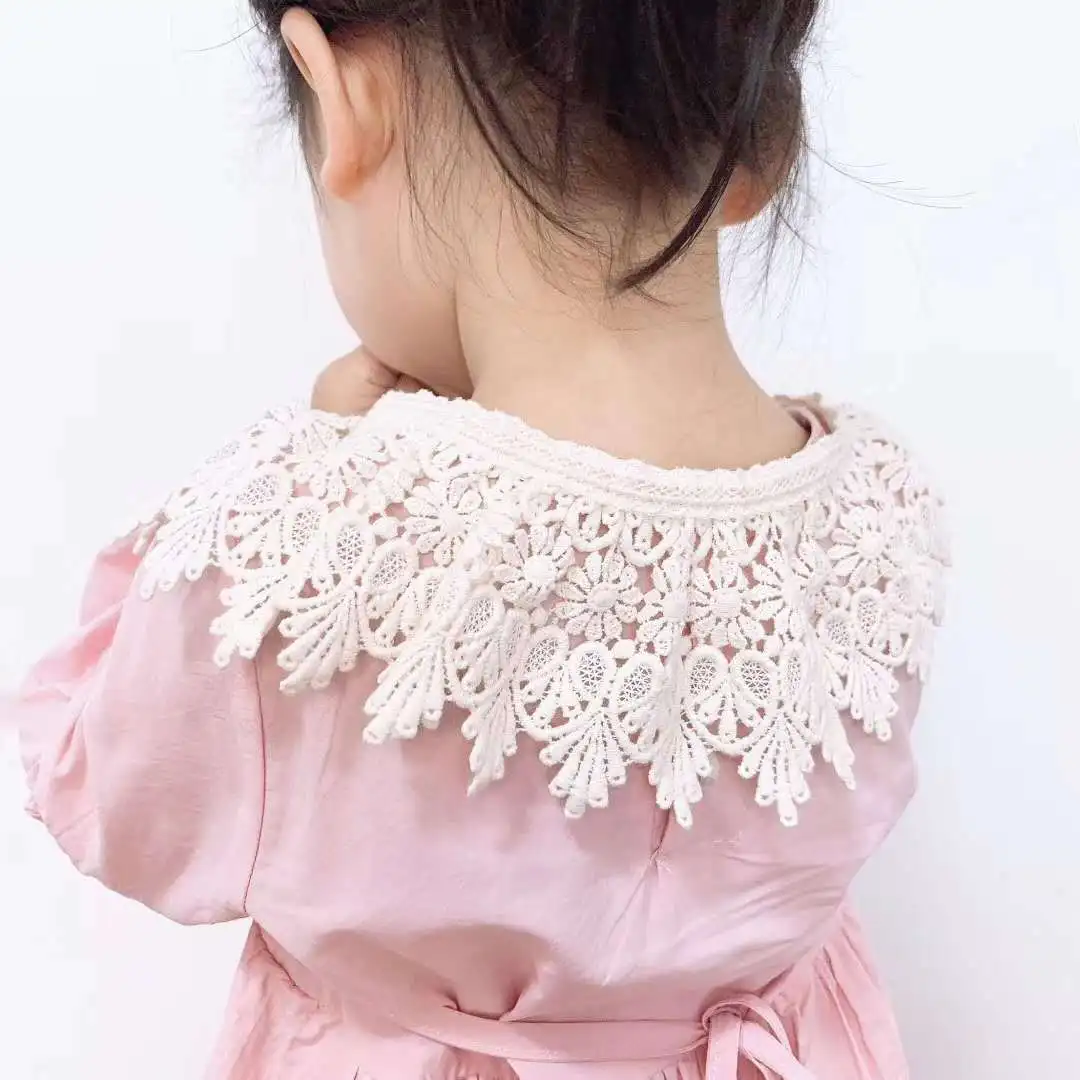 Lace Kids Girls Scarf Shawl Cotton Children Detachable Collar Kids Neckwear for Girls All Match Child Accessories 3-8Y