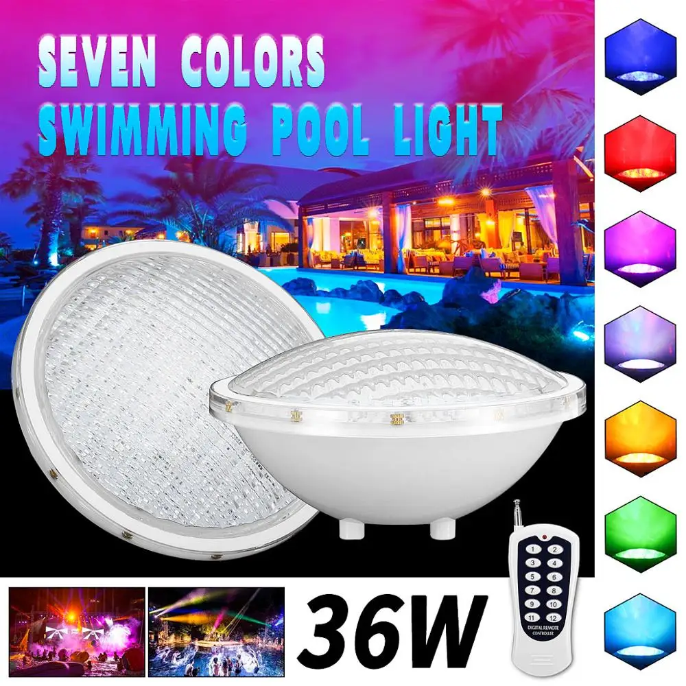 

36 Вт светодиодный RGB разноцветный подводный бассейн яркий свет с дистанционным управлением