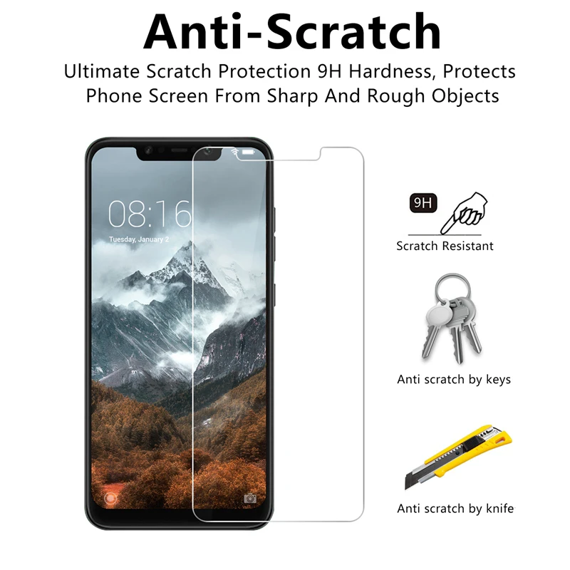 9H Tempered Glass for Pocophone F1 Screen Hard Glass for Xiaomi Mi A2 Lite Mi A1 A2 Glass on Mi4 Mi5s Plus Mi6 Mi Note 3 Mix 2S