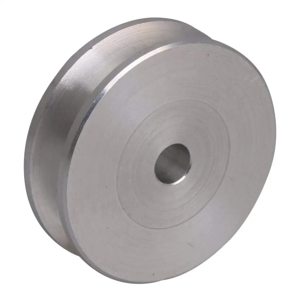 31x15x6MM Silver Aluminum Alloy Single Groove 6MM Fixed Bore Pulley for Motor Shaft 3-5MM PU Round Belt