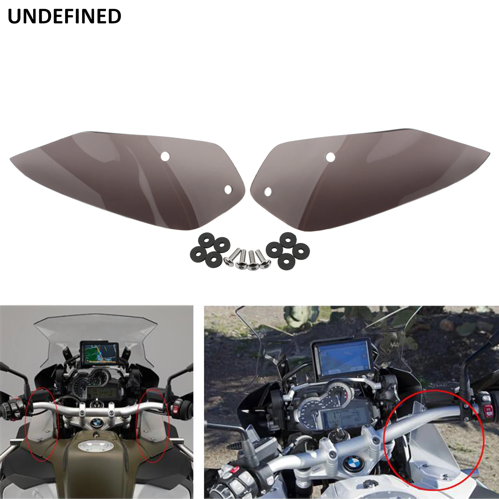 

Motorcycle Side Windshield WindScreen Airflow Panel Wind Deflectors For BMW R1200GS Adventure ADV K51 2014-2016