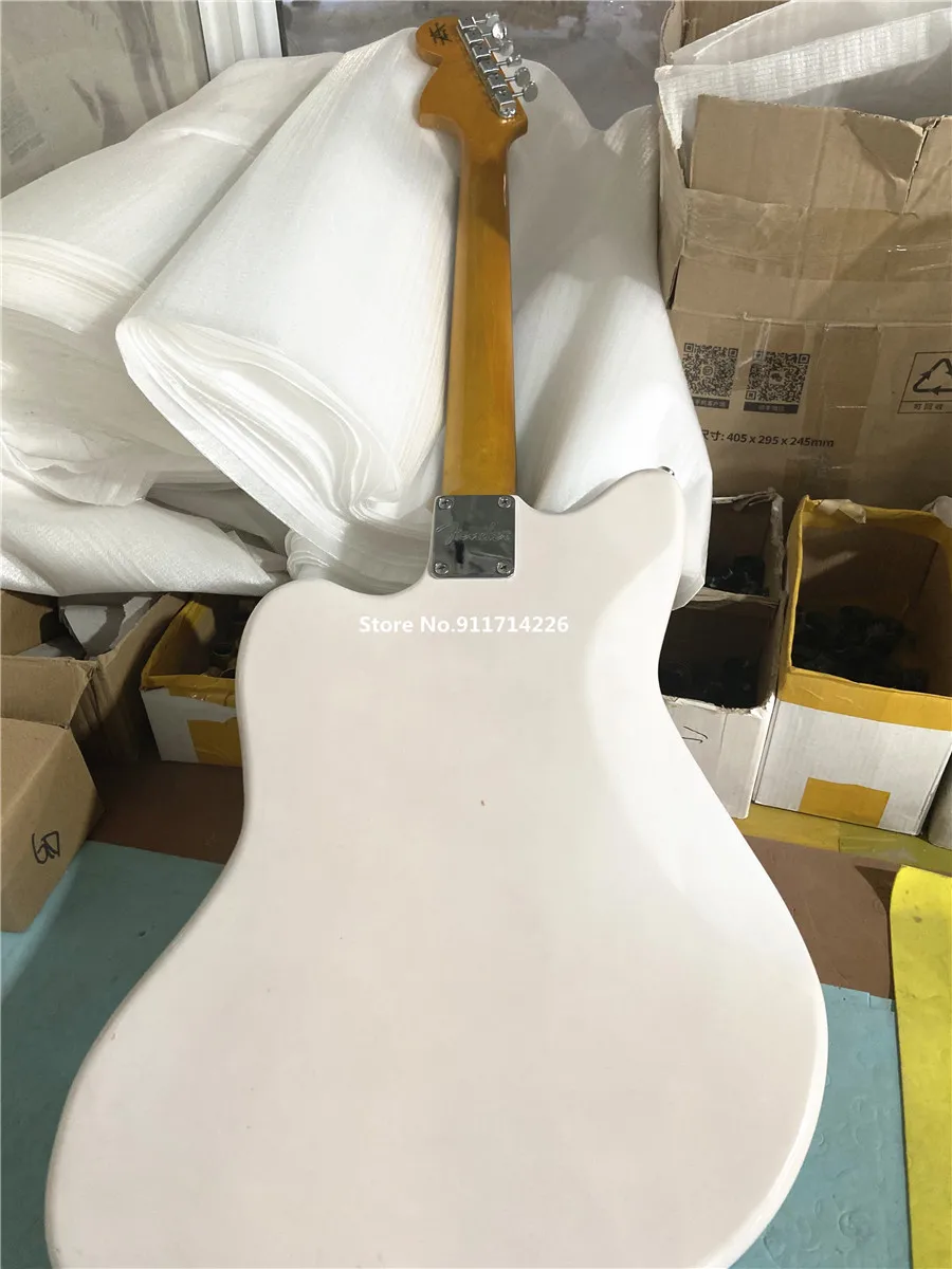 Inheriting classic retro transparent white master jazz electric guitar can be customized free shipping