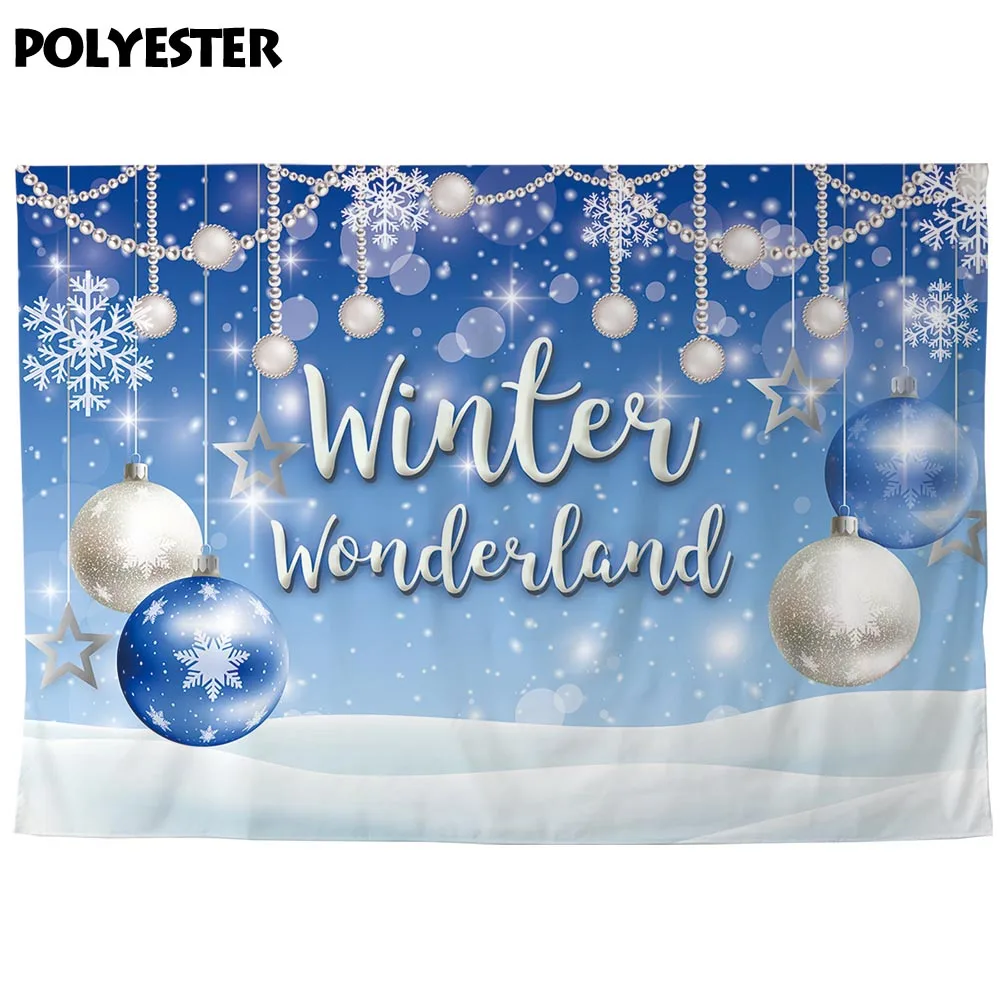 Allenjoy-telones de fondo para fotografía de niños, copos de nieve con diseño de telón de fondo, halo, purpurina, bola, photocall, Navidad, invierno, País de las Maravillas