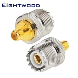 Eightwood 2pcs SMA Jack to UHF Female Ham Radio CB Radio Antenna Adapter Converter for Baofeng UV5R QUANSHENG TYT