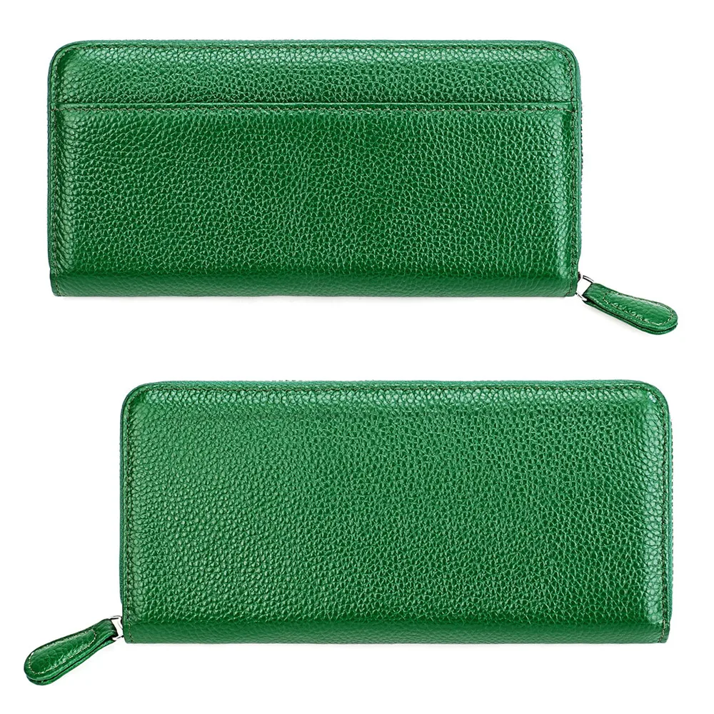 RETROGOO Fashion Leather Women Wallet 2024 New Zipper Purse Female Solid Color Coin Purses Long Lady Wallet With 18 Card Holder