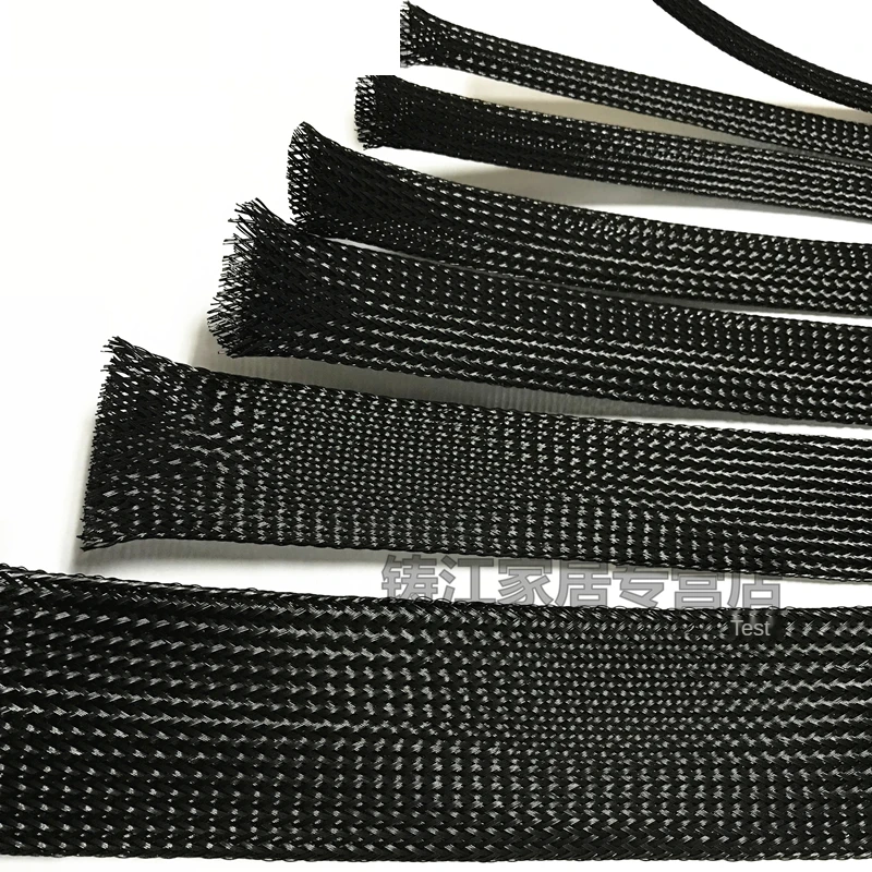 5/10/50/100M Black Insulated Braid Sleeving 4-60mm Tight PET Wire Cable Gland Protection Cable Sleeve