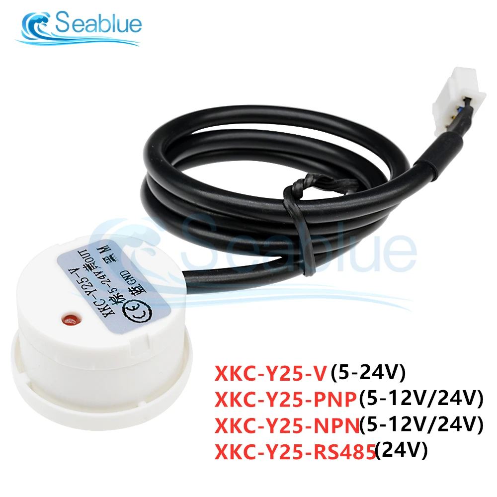 DC 5-24V 12V XKC Y25 Non Contact Liquid Level Sensor Switch Detector Outer Adhering Type Level Sensor NPN PNP RS485 Interface