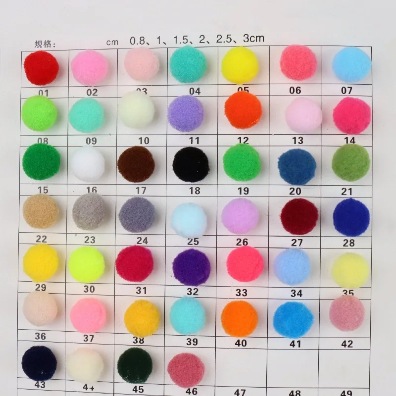 10mm To 30mm 20g Multi Size Mix Colors Pompom Fur Craft DIY Soft Pom Poms Balls Wedding Decoration Glue on Cloth Accessories