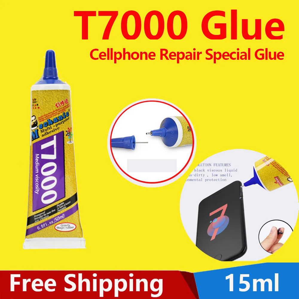 T7000กาวซ่อมกาว15Ml สีดำกาวหน้าจอโทรศัพท์มือถือกาว Super กาวกาวสำหรับ DIY แก้วผ้าโลหะ