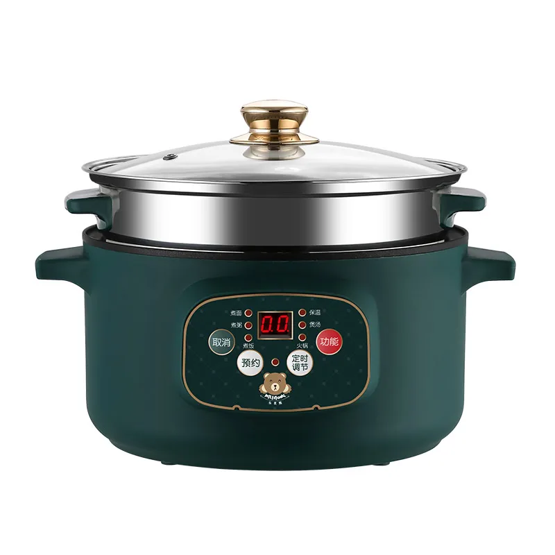 

220V Household Electric Frying Pot Non-stick Inner Multi Cooker Portable Cooking Machine Easy Operation