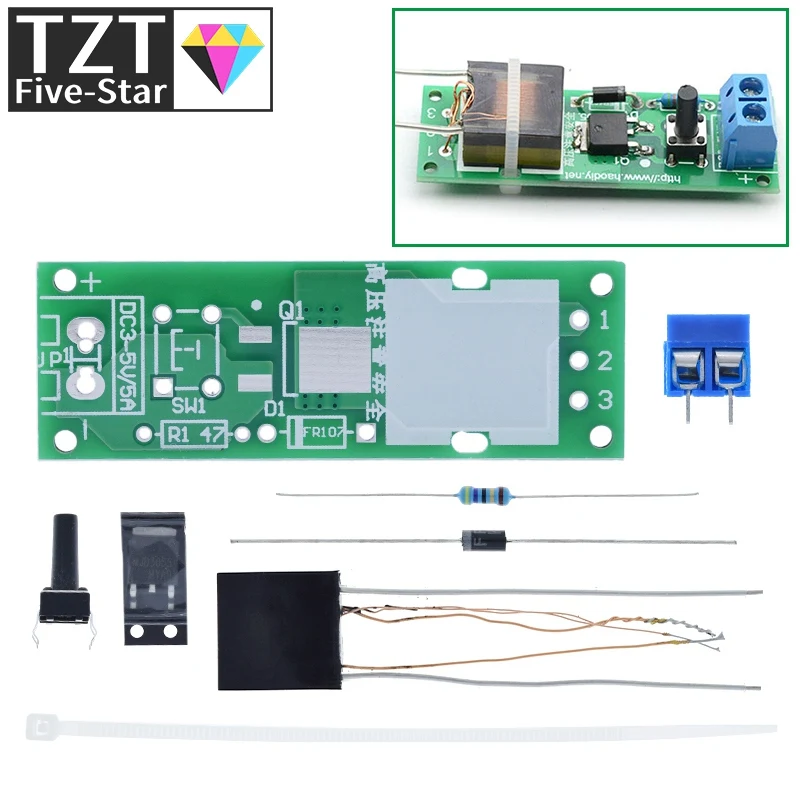 HV-1 Hochspannungsgenerator Lichtbogenzündungs-DIY-Kit Lichtbogengenerator Zigarettenanzünder-Kit DIY Hochspannungsmodul DC 3-5V Feuerzeug – Detail 11
