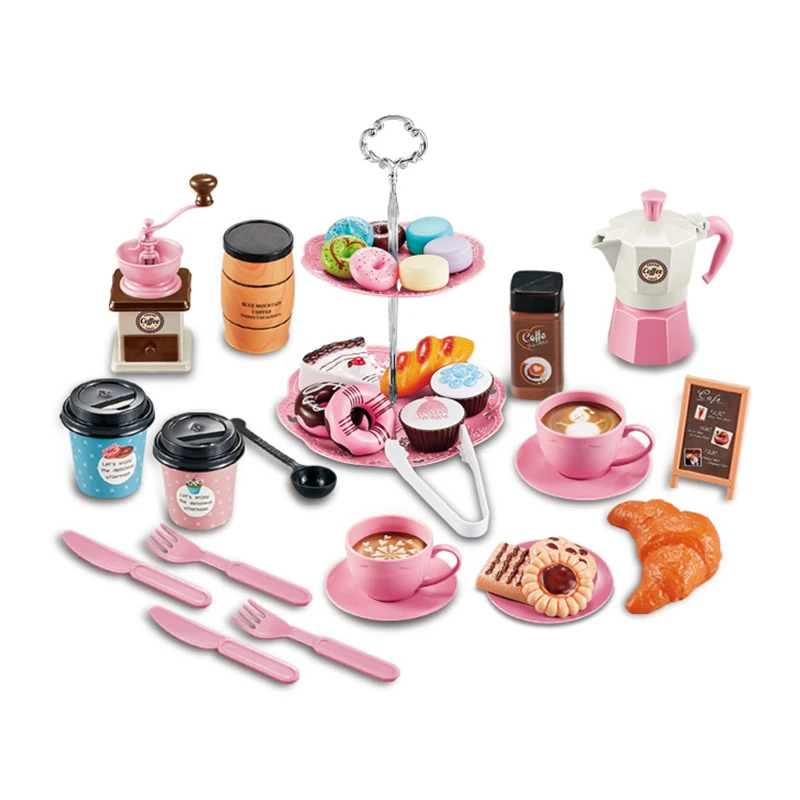 Kinderen Simulatie Afternoon Tea Speelgoed Set Diy Pretend Play Keuken Speelgoed Voedsel Koffie Machine Dessert Speelhuis Speelgoed Voor Meisjes kids