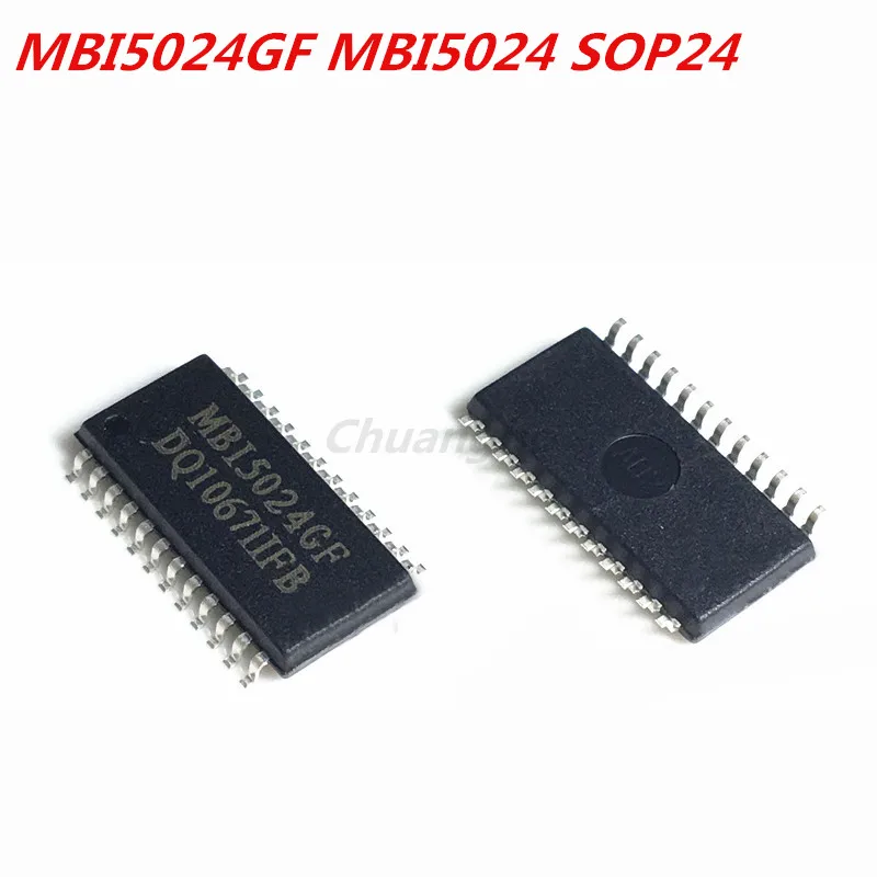 10pcs MBI5024GF MBI5024GP SOP24 Led display driver IC Constant current chip Wide-body SOP - 24 LED display driver IC 16-bit c