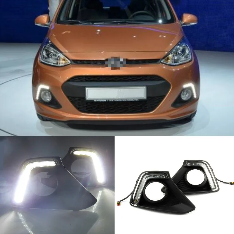 

1 Pair LED DRL Daytime Running Light Daylight white lights lamp car Styling lamp For Hyundai I10 2013 2014 2015 2016