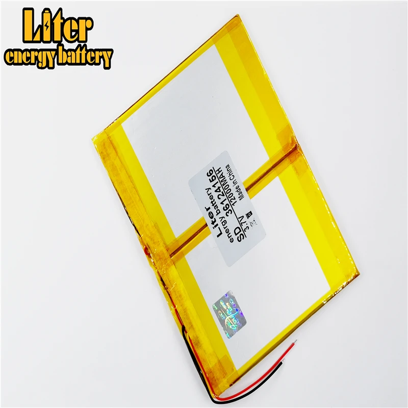 Tablet PC battery capacity 36124156 3.7V 12000mA Universal Li-ion battery for tablet pc 7 inch 8 inch 9inch 10inch 11 inch