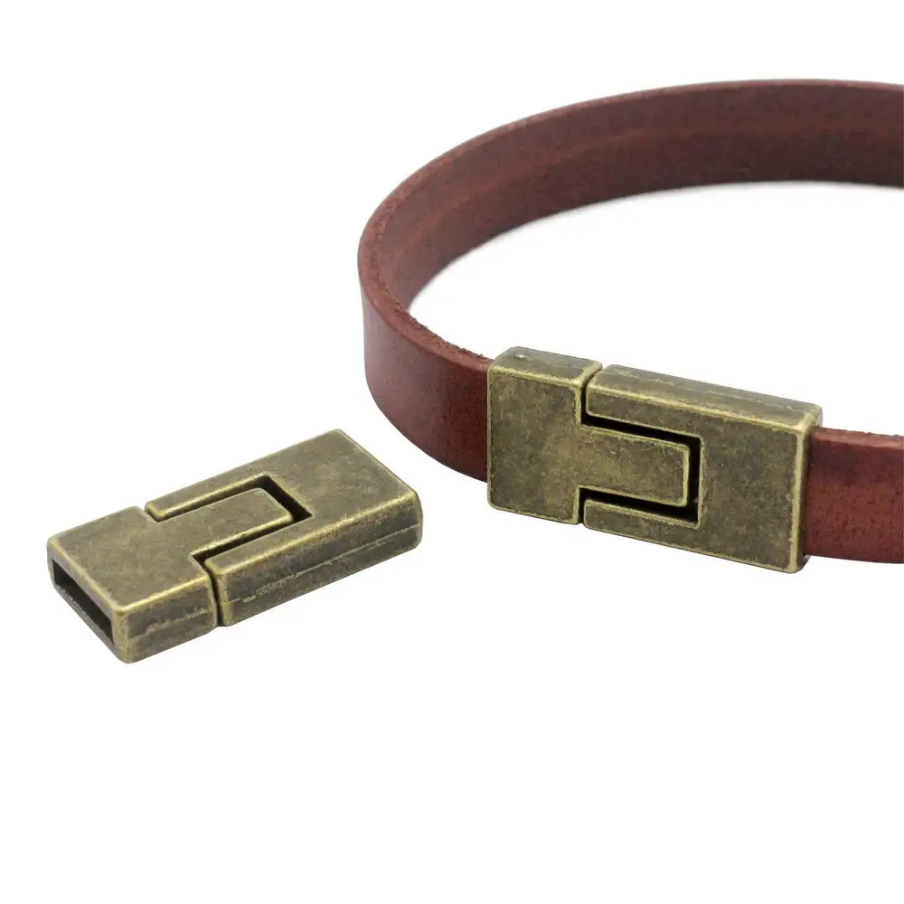 

Aaazee Bronze 5 Sets Flat Magnetic Clasps and Closure for Bracelet Making 10mm Flat Leather Cord