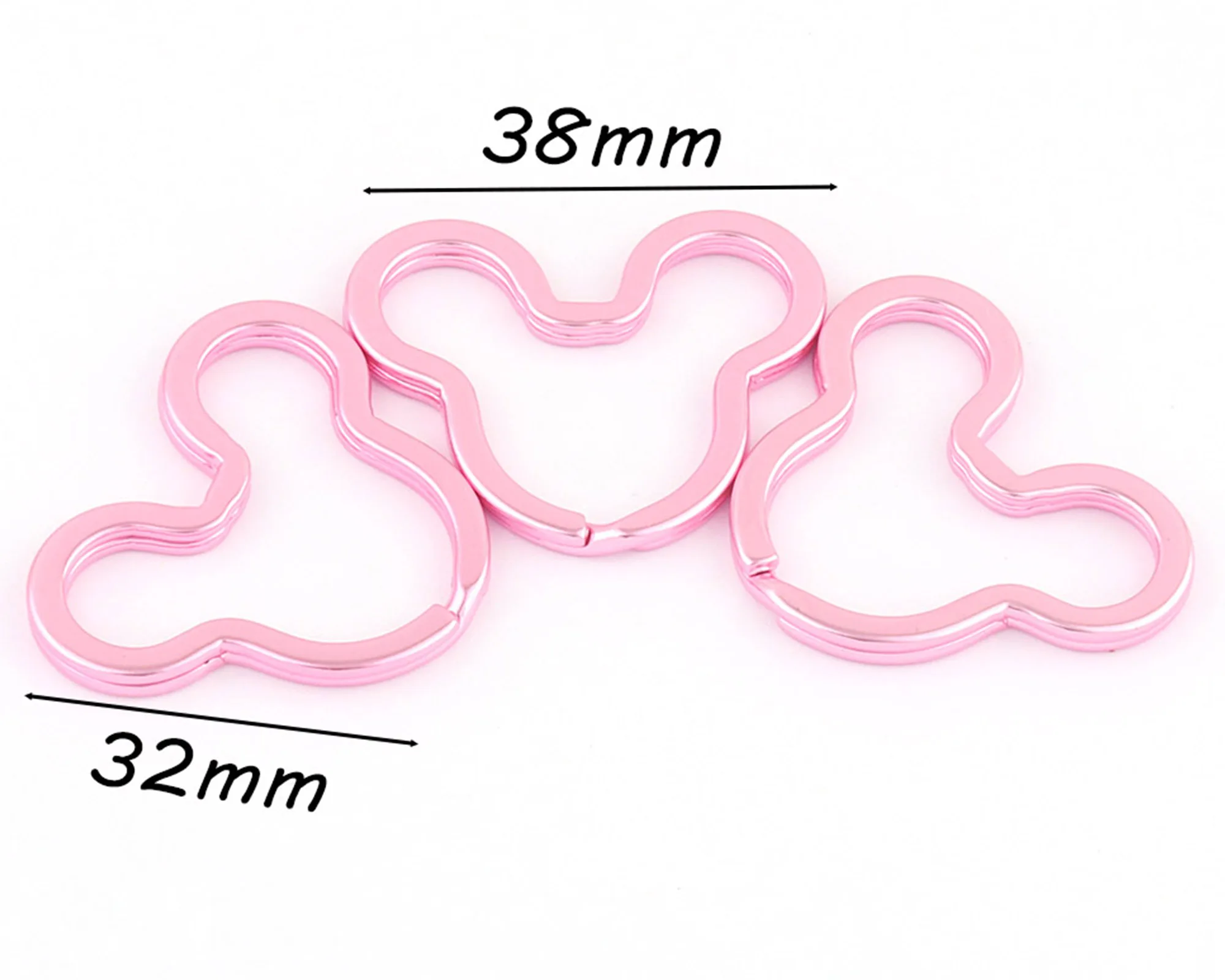 Portachiavi con spacco di topo rosa anello di salto portachiavi in metallo fascino creazione di gioielli forniture collare per cani gancio artigianato in pelle fai-da-te