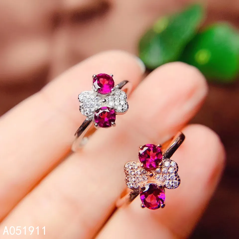 

KJJEAXCMY fine jewelry natural garnet 925 sterling silver adjustable women ring support test fashion