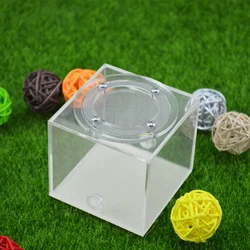 Square Ant Nest Transparent Activity Area Acrylic Ant Farm Climbing Pet Feeding Box 7x7x7 cm