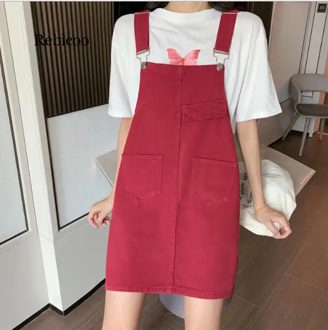 Europe 2020 Summer New Large Size 5XL Spaghetti Strap Denim Sundress Dress Women Fashion Solid Loose Jeans Dress Female