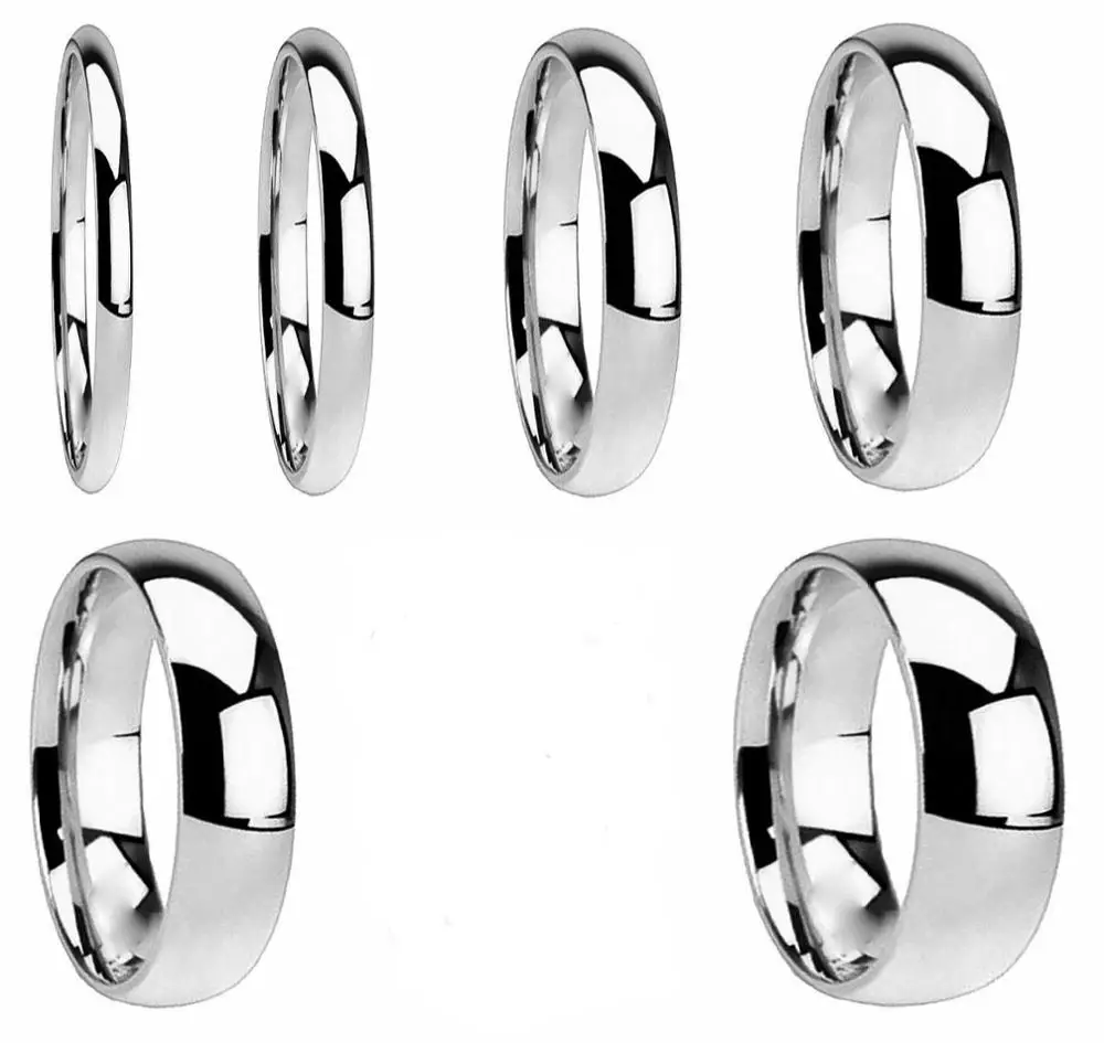 2-8mm 316L Stainless Steel Rings Titanium Steel Couple Rings For Women and Men