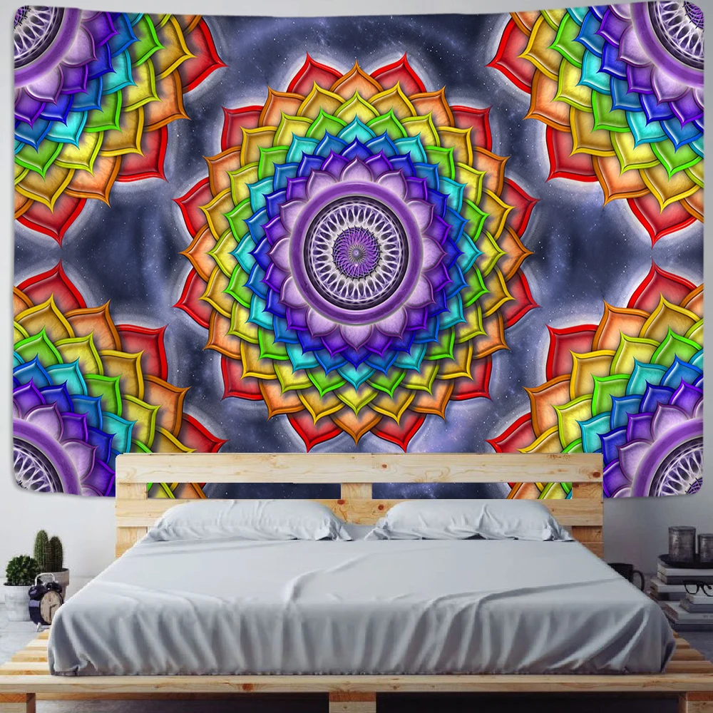 Colorful Wall Hanging Tapestries Mandala Tapestry Hippie Chakra Tapestry Boho Decor Wall Cloth Yoga Mats Bohemian Fabric