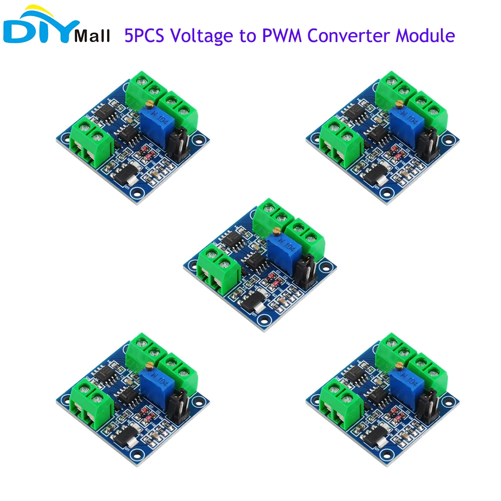 5PCS Voltage to PWM Converter Module 0-5V 0-10V to 0%-100% for PLC MCU Digital to Analog Signal PWM Adjustable Converter