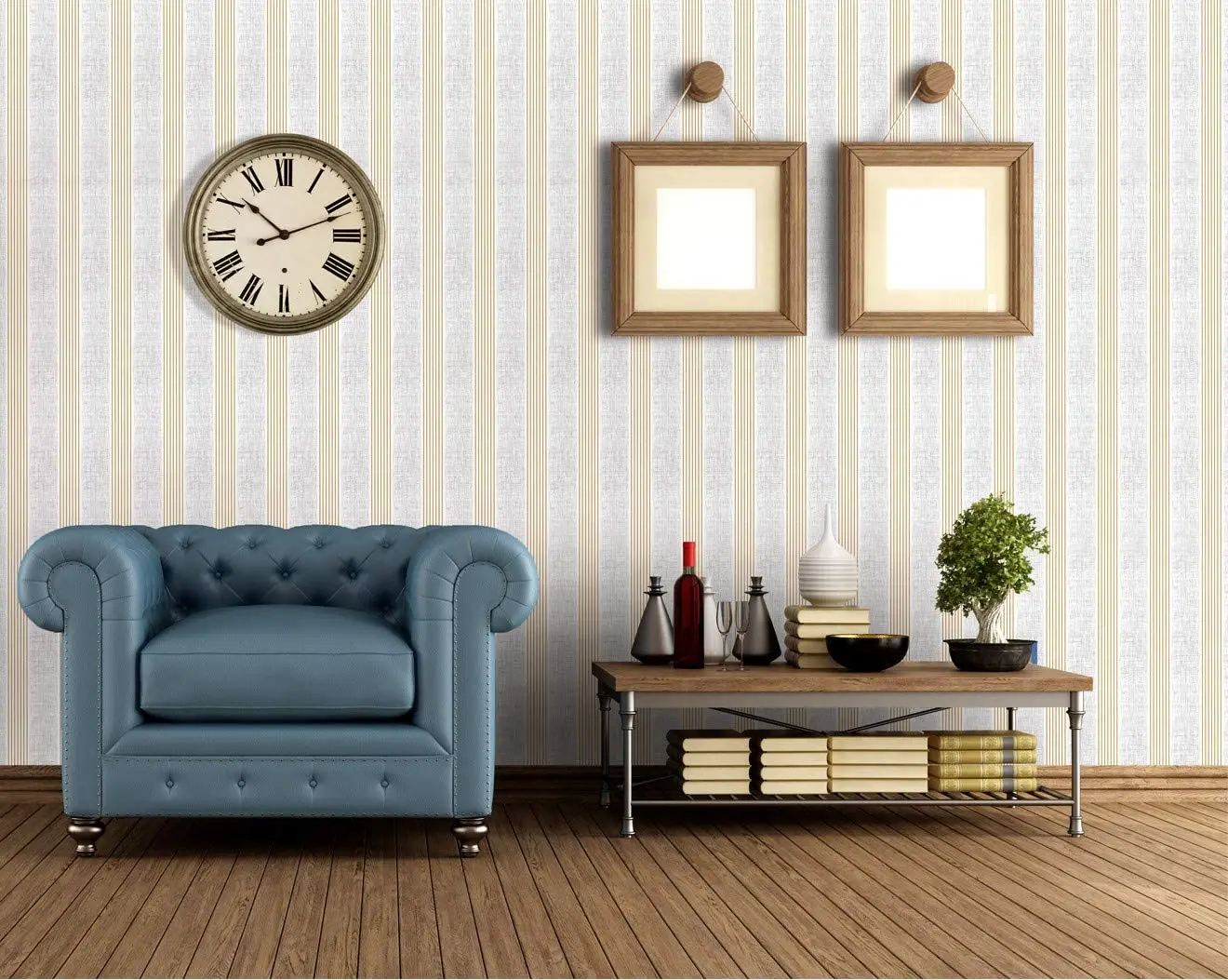 Gold Stripe Wallpaper Geometric Peel and Stick Wallpaper Self Adhesive Removable Wall Paper Waterproof Vinyl Wallcovering