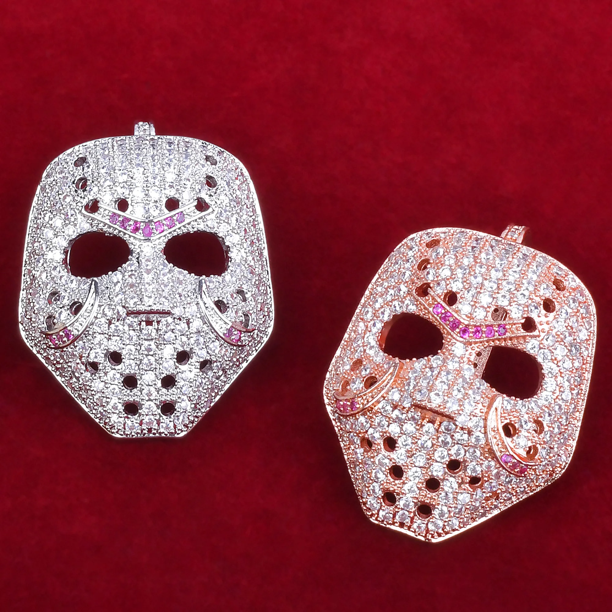 Mask Shape Pendant Necklace  Gold Color Hip Hop Rock Street Jewelry