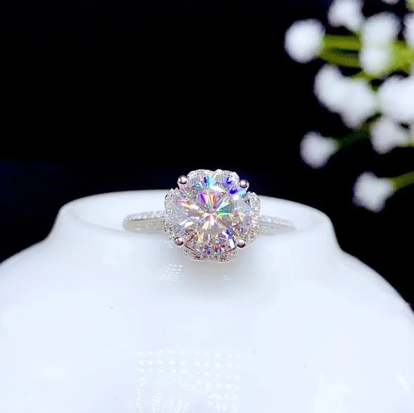 

2021 Новый заливки Муассанит gemstone кольца для женщин из натуральной кожи 925 пробы серебро подарок на день Святого Валентина Блестящий Фон для u обручальное кольцо