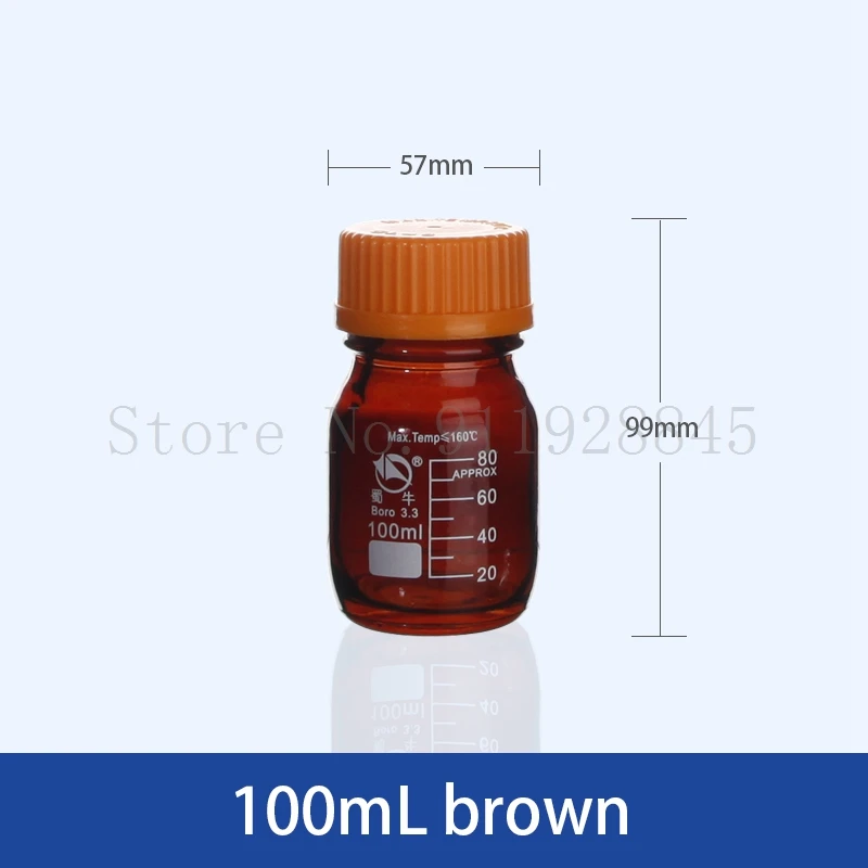 Orange Cap High Borosilicate Glass Reagent Bottle HBG Laboratory Sampling Sample Bottle
