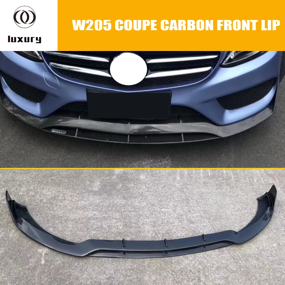 

B Style Carbon Fiber Front Bumper Lip for Benz W205 C205 S205 C180 C200 C300 C450 C43 With Amg Package 15 - 18 Pre-facelift