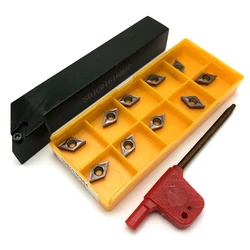 SDJCR1010H07 SDJCR1212H07 SDJCR1616H07 SDJCR2020K07 + Carbide Inserts Turning Tool DCMT070204 CNC Lathe Tool Holder Set