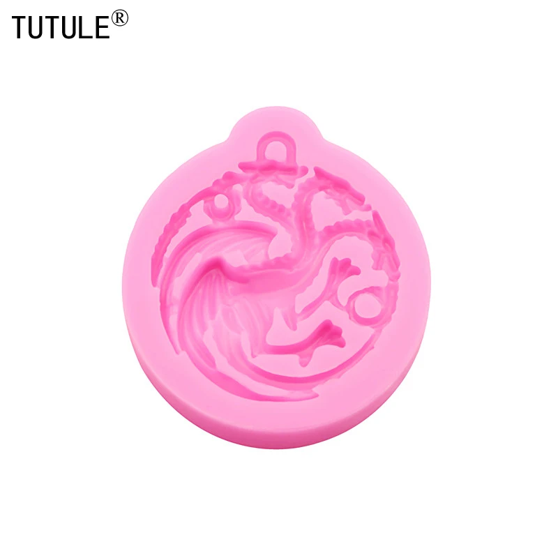 Gadgets Three headed dragon keychain silicone mold Making Soap adorable kawaii Polymer clay ​Resin Silicone Mold