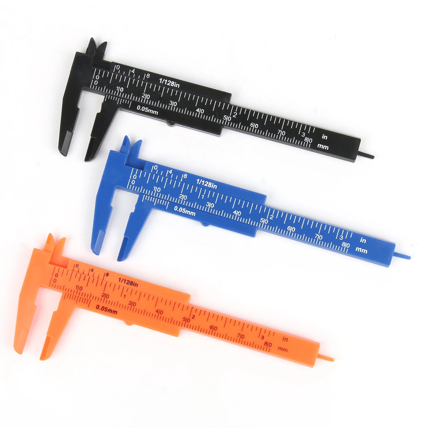 1pcs/lot 80mm Vernier Caliper Mini Plastic Sliding Double Scale Vernier Caliper Depth Diameter Measure Tool Measuring Ruler