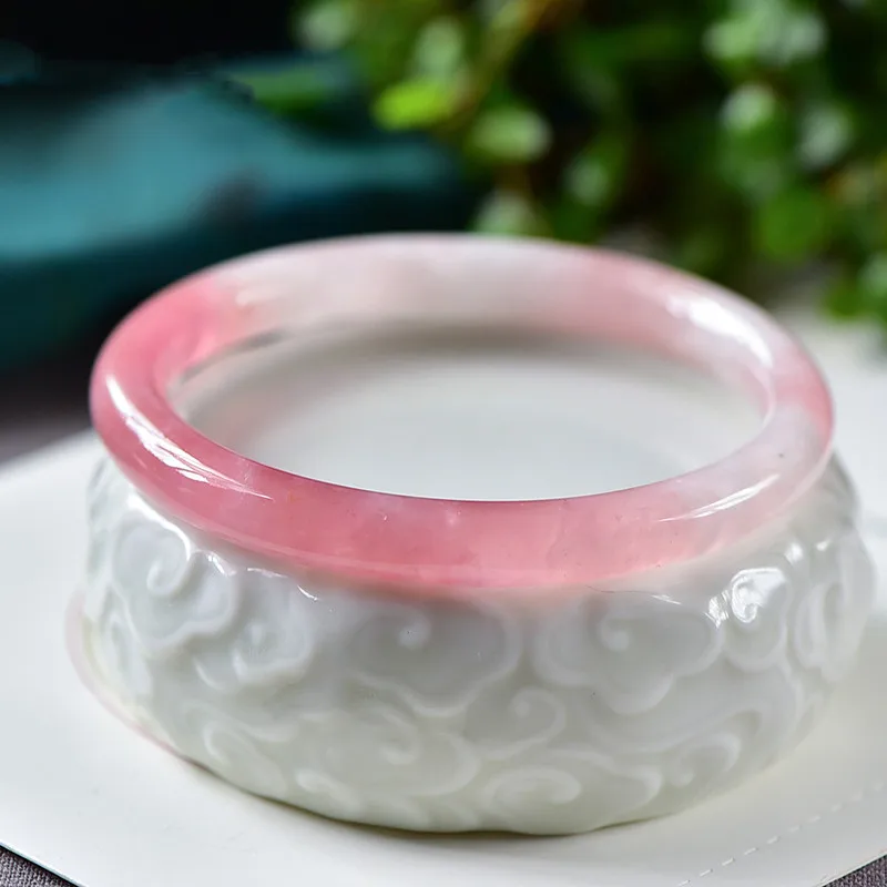 Top Quality Natural Mozambique Pink Crystal Jade Stour Bracelet Jewelry New Bangle Goddess Fashion Exquisite Lucky Accessories