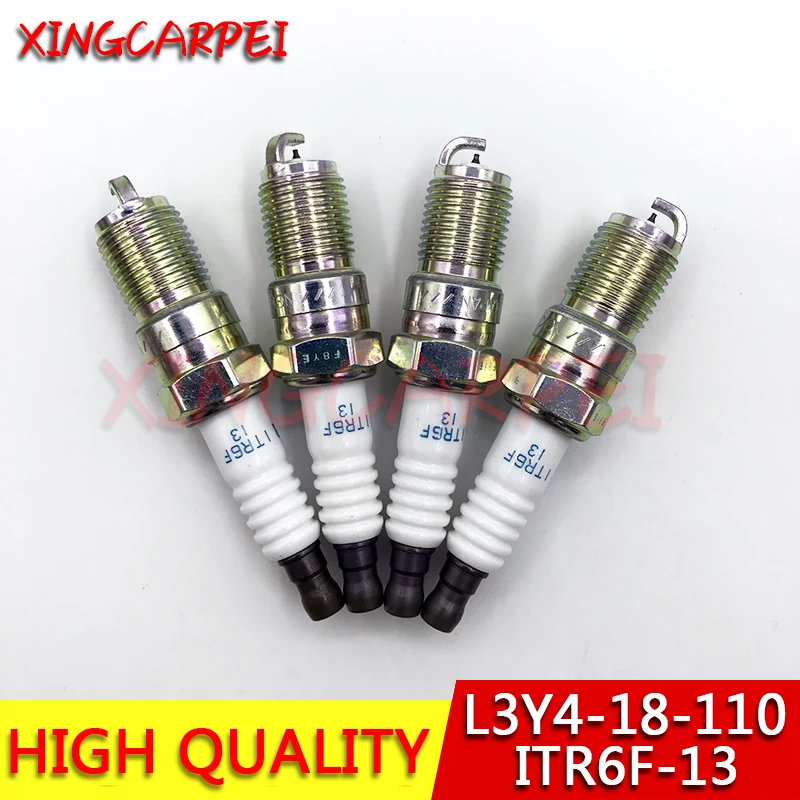 4pcs L3Y4-18-110 ITR6F-13 Iridium Spark Plug For Mazda 3 Ford Escape Jaguar X-type L3Y418110 ITR6F13 Auto Part