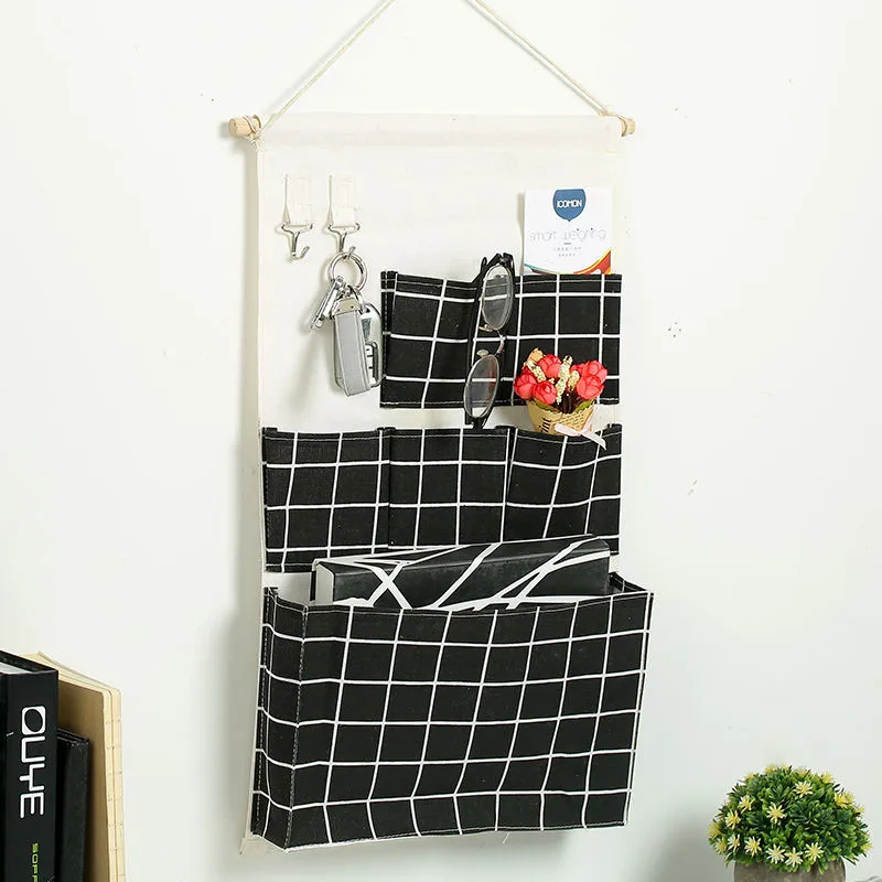 Multifunction Storage Hanging Bag Wall Hanging Type Door Dormitory Bedroom Fabric Wardrobe Underwear Storage Hanging Bag