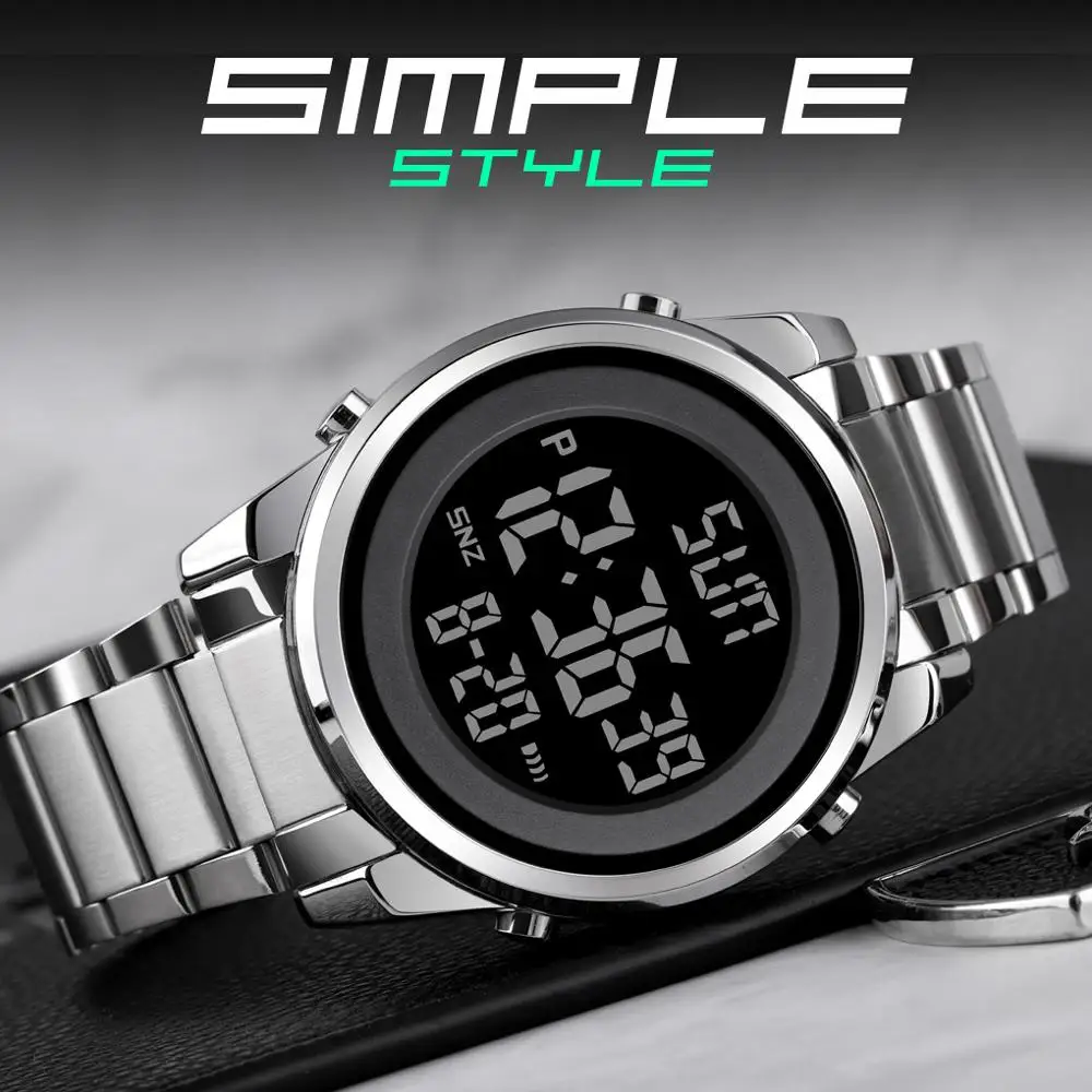 SKMEI Digital 2 Time Mens Watches Fashion LED Men Digital Wristwatch Chrono Count Down Alarm Hour For Mens reloj hombre 1611