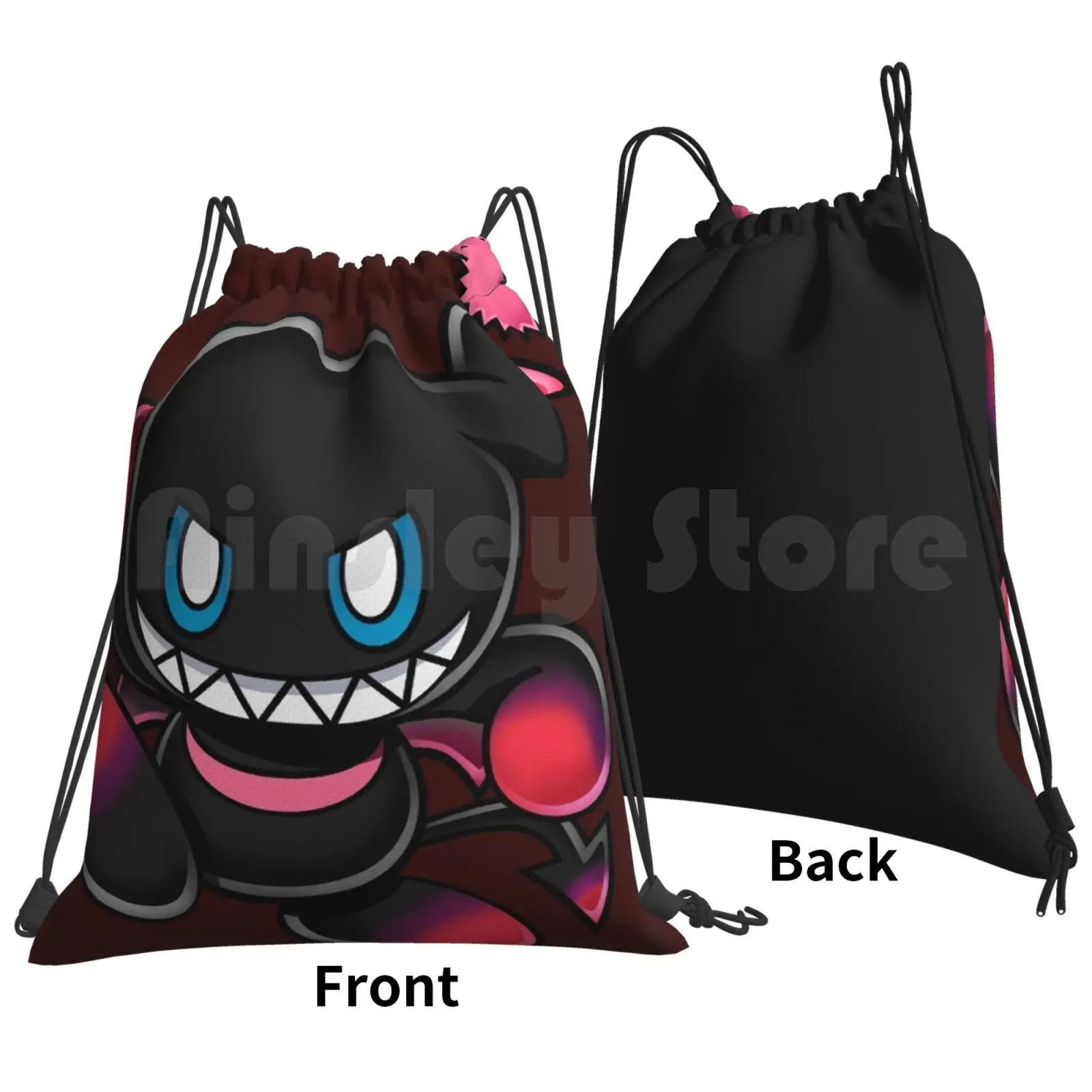 The Hedgehog-Dark Chao Backpack Drawstring Bags Gym Bag Waterproof Hedgehog Dark Chao Series