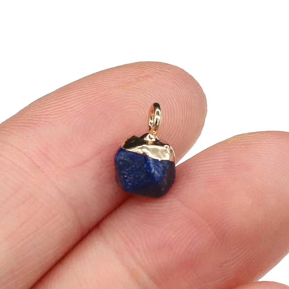 5 unids/lote sección piedra Natural pequeño colgante forma Irregular encantos para fabricación de joyería DIY pulseras collar accesorios 6x6mm