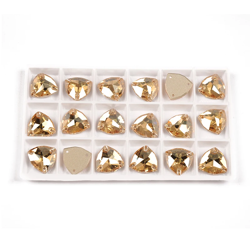 YANRUO 3272 All Sizes Golden Shadow Trilliant Flat Back Sewing Stones And Crystals Glass Strass Gold Rhinestones For Clothes