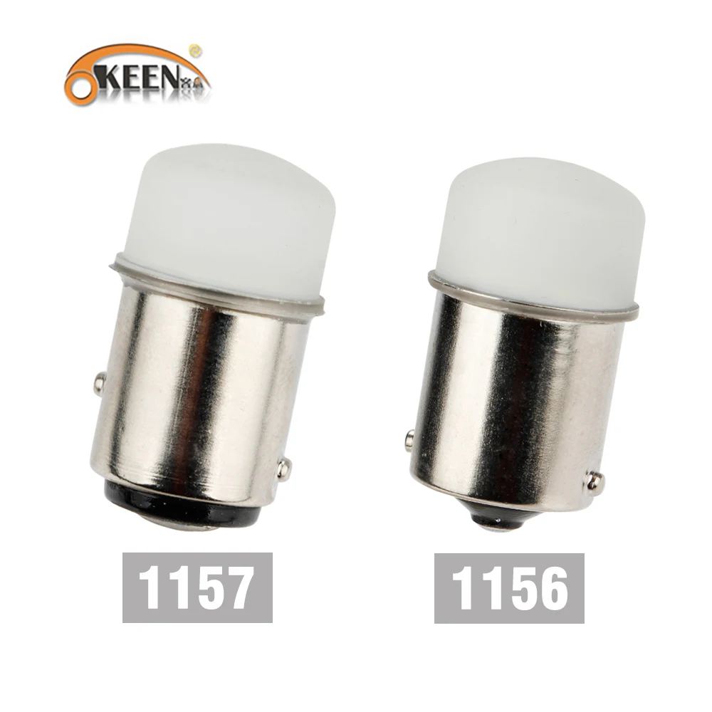 OKEEN-bombillas LED CanBus 1156 BA15S P21W 1157 P21-5W BAY15D, luz de freno para coche, luz de señal de giro, 2 uds., 3014SMD