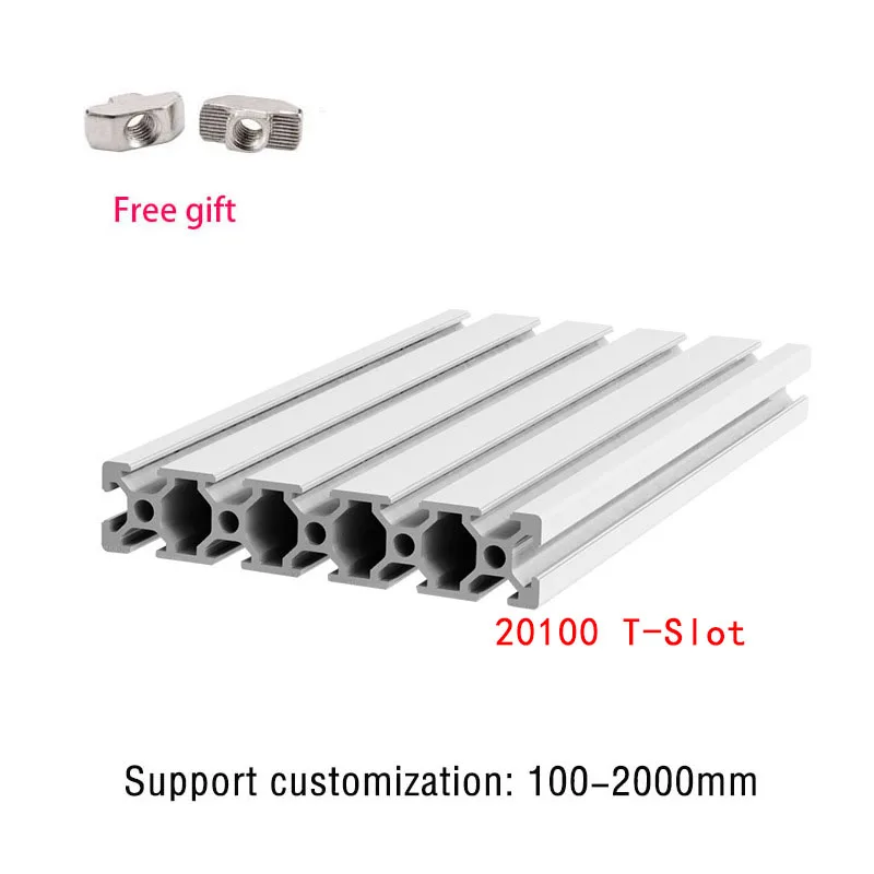 

2pcs 20100 T Aluminum Profile Extrusion Anodized Linear Rail 100-1200mm European Standard F DIY CNC 3D Printer Engraving machine