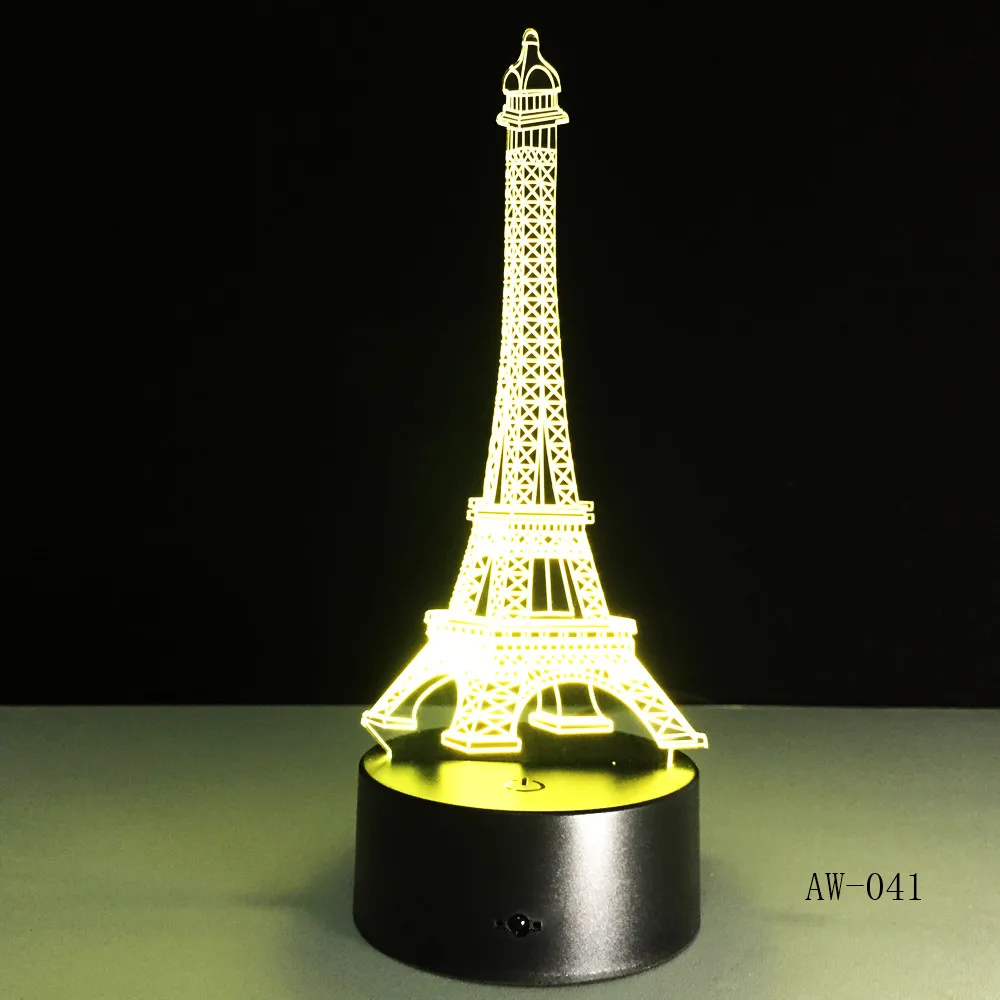 The Eiffel Tower LED Night Light 7Colors Decoration Lamp Product light with Touch Button Children Gift Drop Ship AW-041